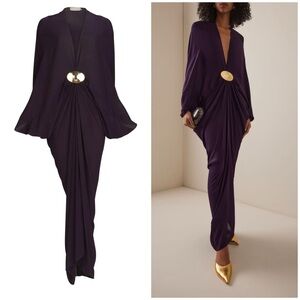 Silvia Tcherassi Deep Purple Long Sleeve Dress